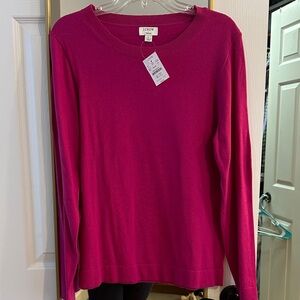 NWT J. Crew Fuchsia Teddie sweater